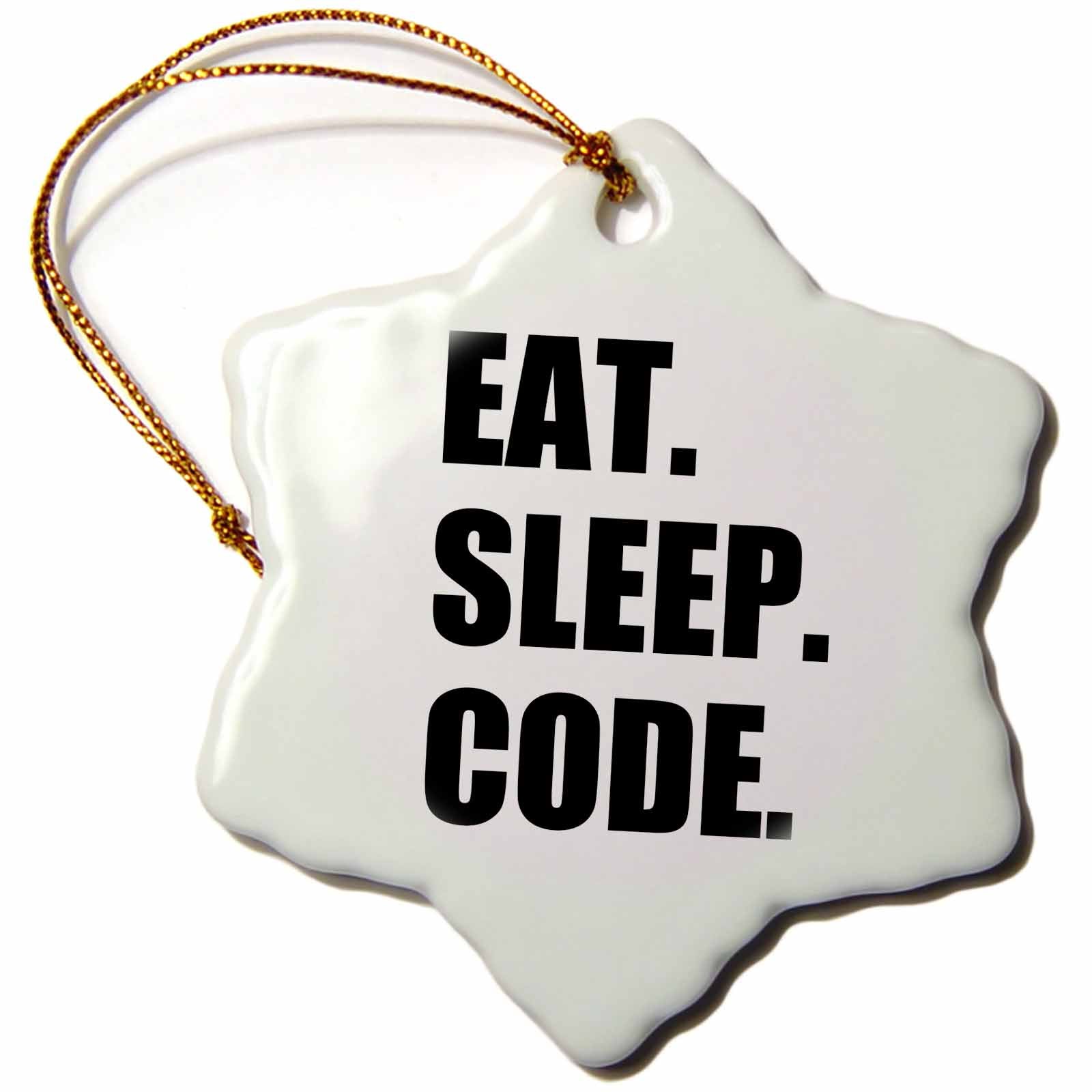 3dRose Eat Sleep Code - Computer Coder. Programmer. Love to Program. Coding - Ornaments (ORN_180391)