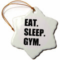 3dRose InspirationzStore Eat Sleep Series - Eat Sleep Gym - Text Gift for Exercise and Keep fit Fitness Enthusiast - Ornaments (ORN_180409)