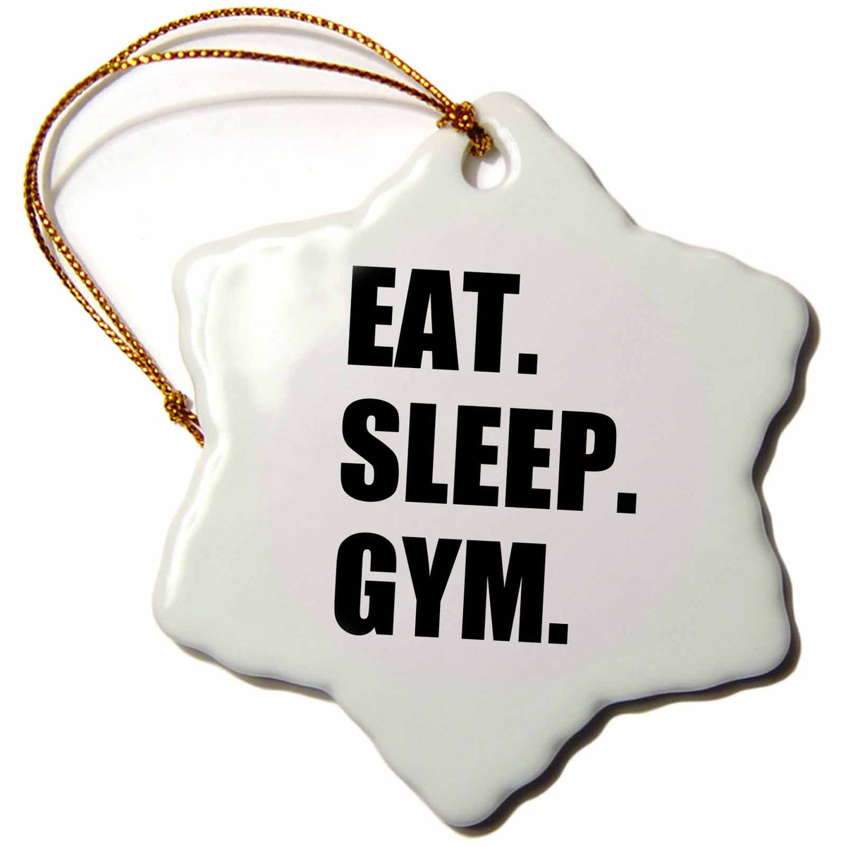3dRose InspirationzStore Eat Sleep Series - Eat Sleep Gym - Text Gift for Exercise and Keep fit Fitness Enthusiast - Ornaments (ORN_180409)