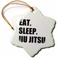3dRose InspirationzStore Eat Sleep Series - Eat Sleep Jiu Jitsu - Japanese Martial Art - Ju Jutsu Jujutsu Jujitsu - Ornaments (ORN_180413)