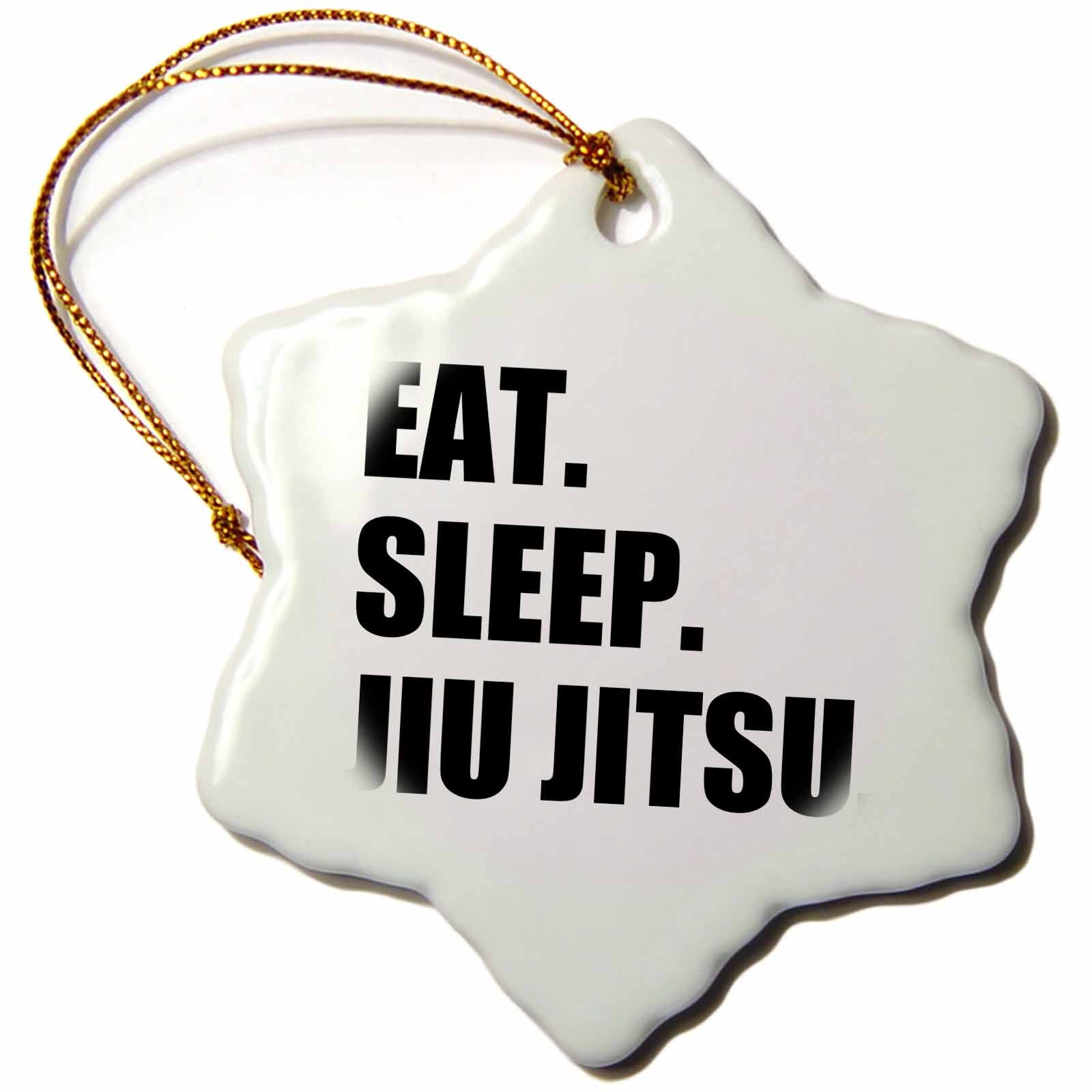 3dRose InspirationzStore Eat Sleep Series - Eat Sleep Jiu Jitsu - Japanese Martial Art - Ju Jutsu Jujutsu Jujitsu - Ornaments (ORN_180413)
