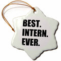 3dRose InspirationzStore Typography - Best Intern Ever - Fun Appreciation Gift for Internship Job - Funny - Ornaments (ORN_185007)