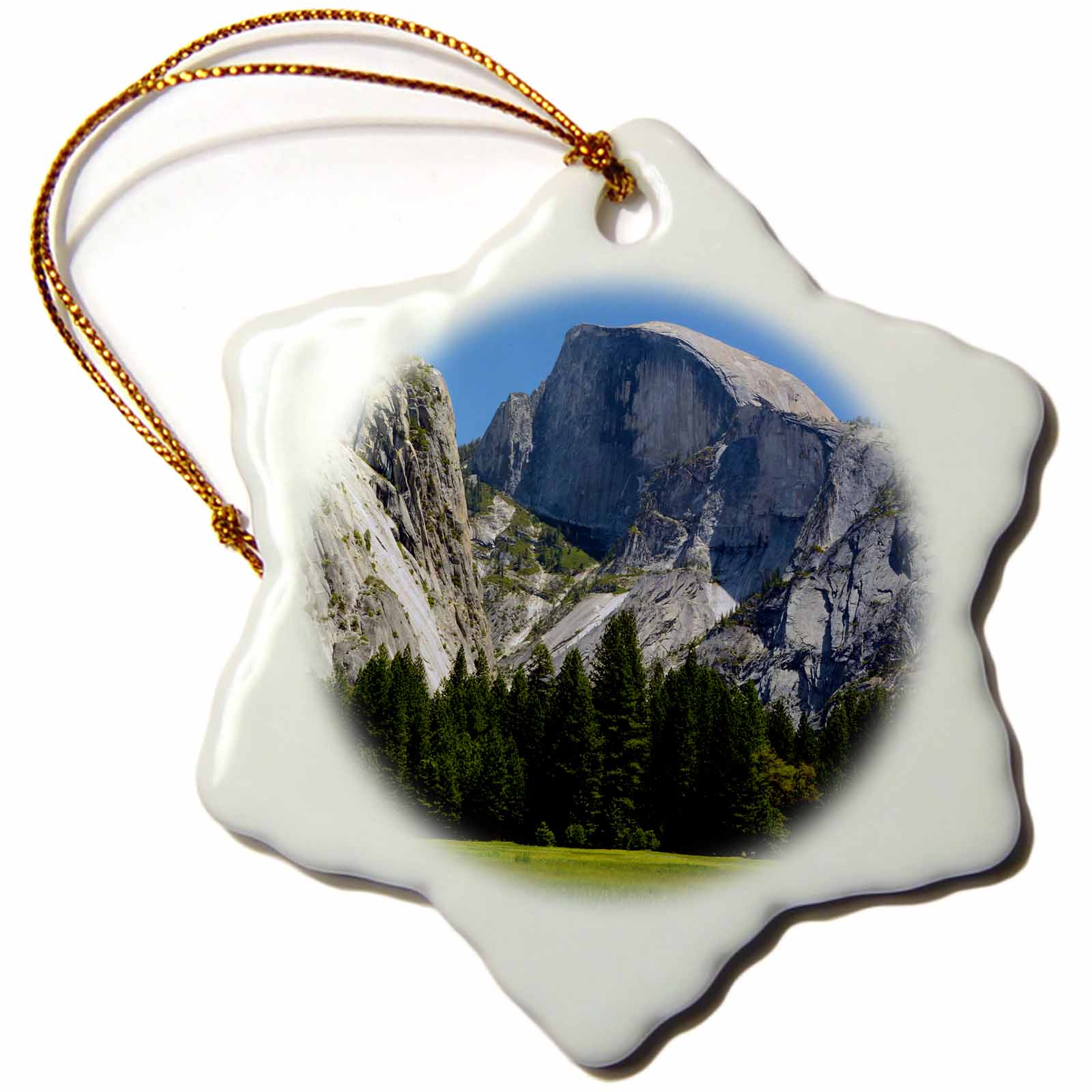 3dRose Danita Delimont - Michel Hersen - Meadows - Half Dome, Valley Floor, Meadow, Yosemite NP, California, USA - Ornaments (ORN_191643)