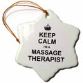 3dRose InspirationzStore Typography - Keep Calm Im a Massage Therapist - Funny Profession Gift - Work Pride - Ornaments (ORN_194471)