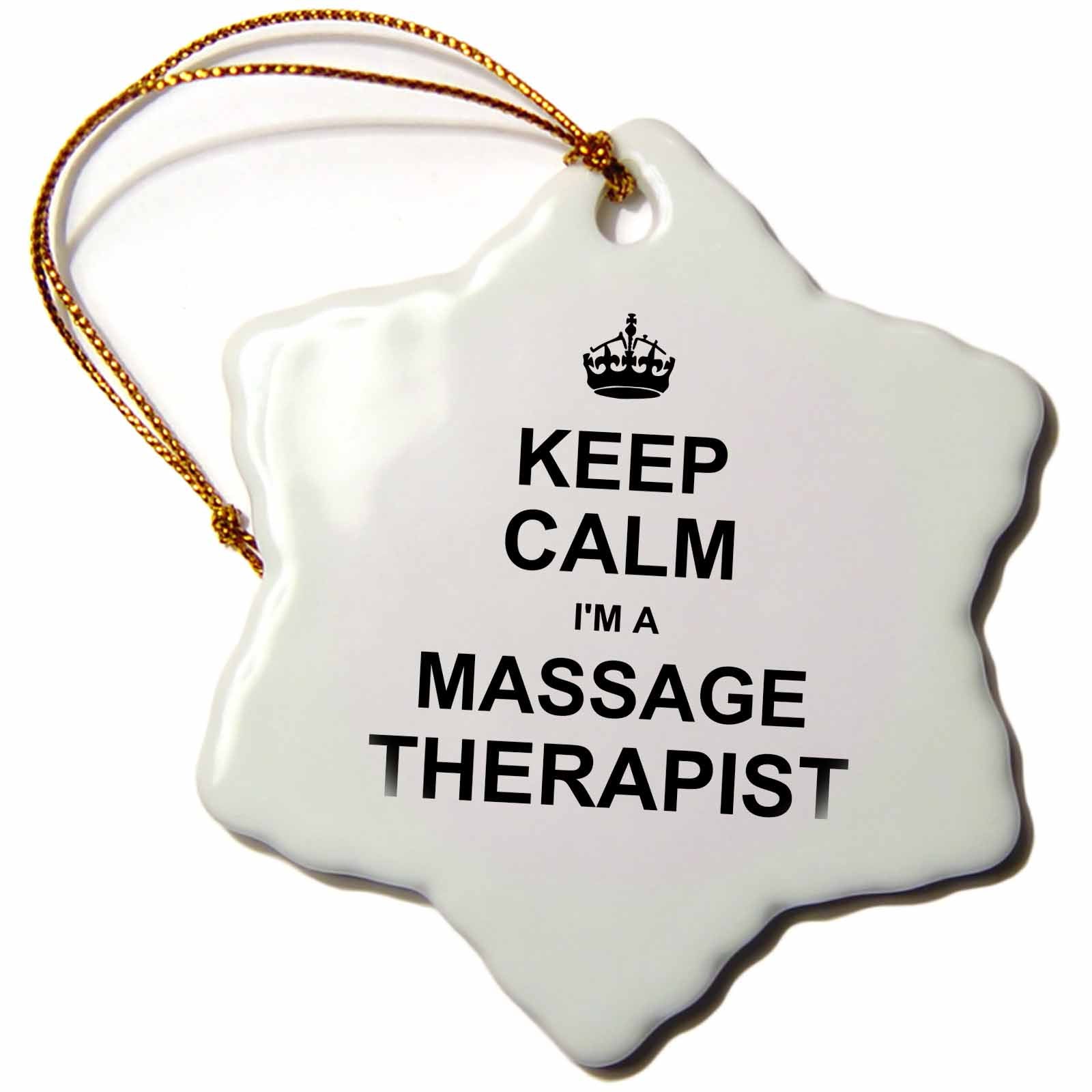 3dRose InspirationzStore Typography - Keep Calm Im a Massage Therapist - Funny Profession Gift - Work Pride - Ornaments (ORN_194471)