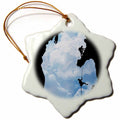 3dRose Perkins Designs Surreal - Michigan Climbers Shows Two People Rock Climbing Within a Michigan Silhouette - Ornaments (ORN_19469)