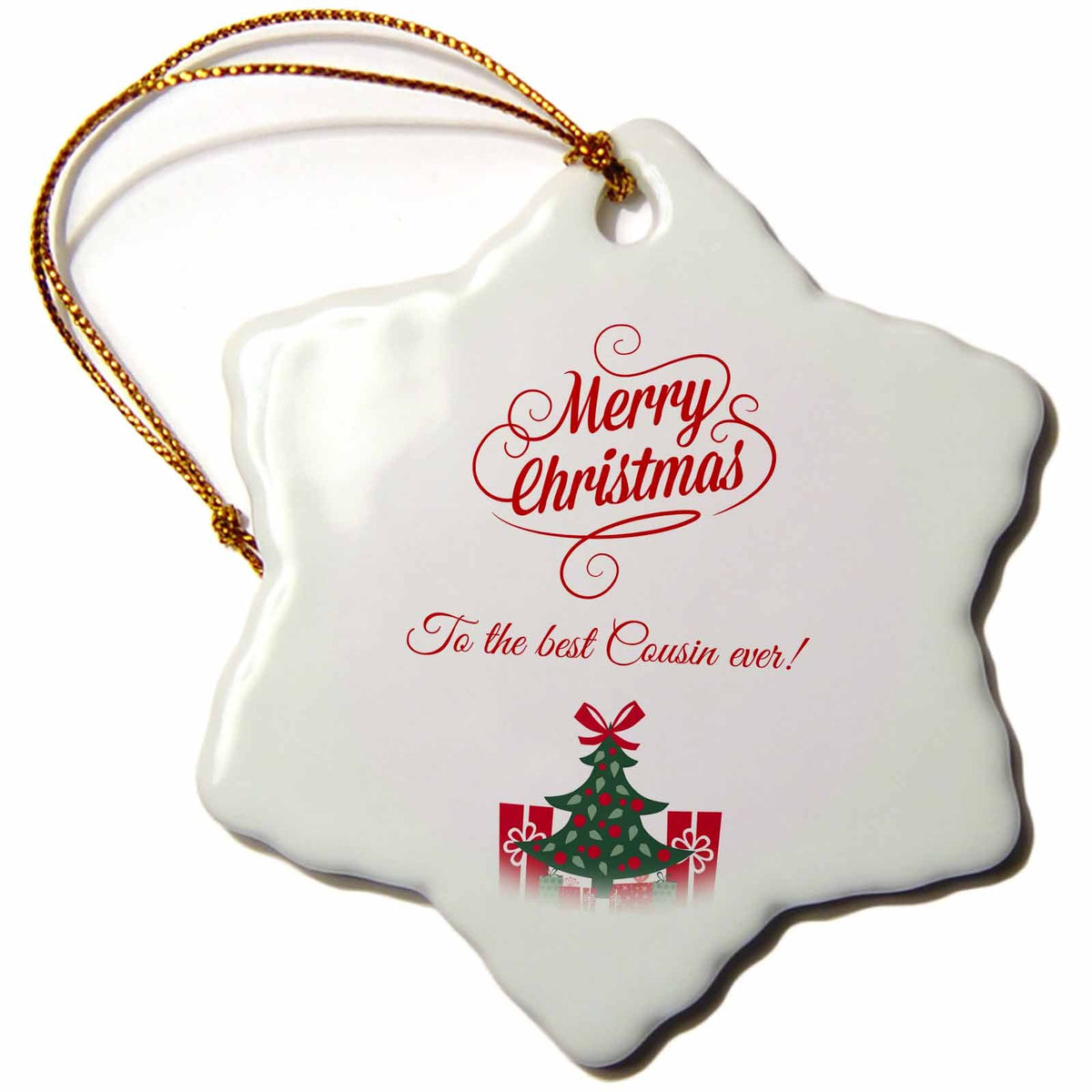 3dRose BrooklynMeme Christmas - Merry Christmas to The Best Cousin Ever - Ornaments (ORN_224136)