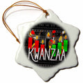 3dRose Doreen Erhardt Kwanzaa - Kwanzaa African American Dancers and Kinara Candles - Ornaments (ORN_244707)