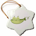 3dRose Xander Inspirational Quotes - Picture of Two peas in a pod on a White Background - Ornaments (ORN_256530)