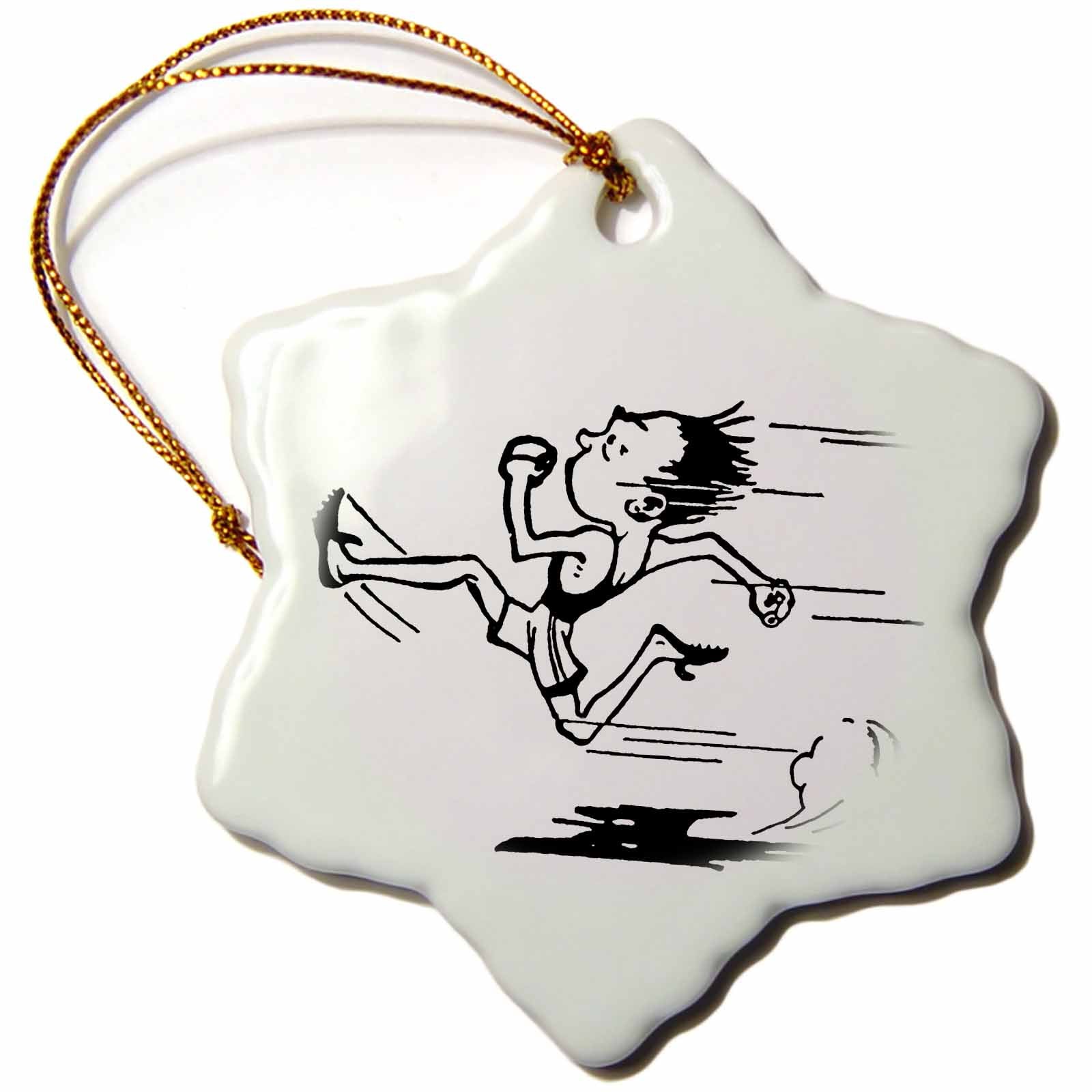3dRose TNMGraphics Sports - Track Runner - Ornaments (ORN_25999)