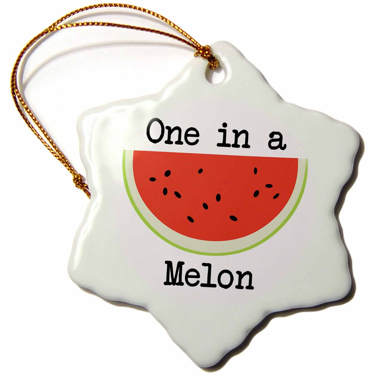 3dRose Janna Salak Designs Inspirational Art - One in a Melon - Watermelon - Ornaments (ORN_261579)