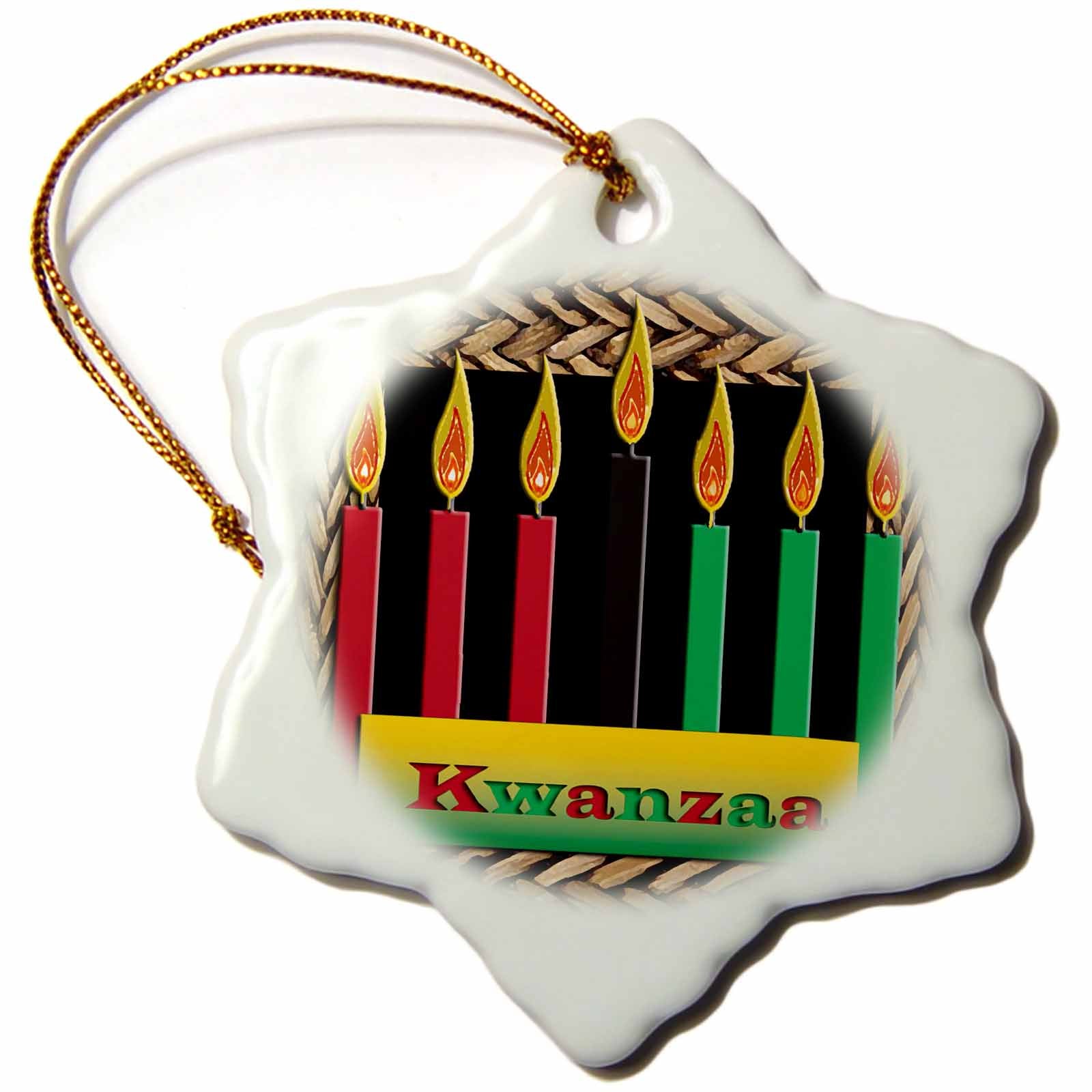3dRose Beverly Turner Kwanzaa - Candles of Kwanzaa - Ornaments (ORN_26966)