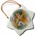 3dRose Susan Brown Designs Animal Themes - Kissing Squirrels - Ornaments (ORN_28789)