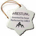 3dRose Image of Wrestling Invented by Boys Perfected by Girls - Ornaments (ORN_307989)