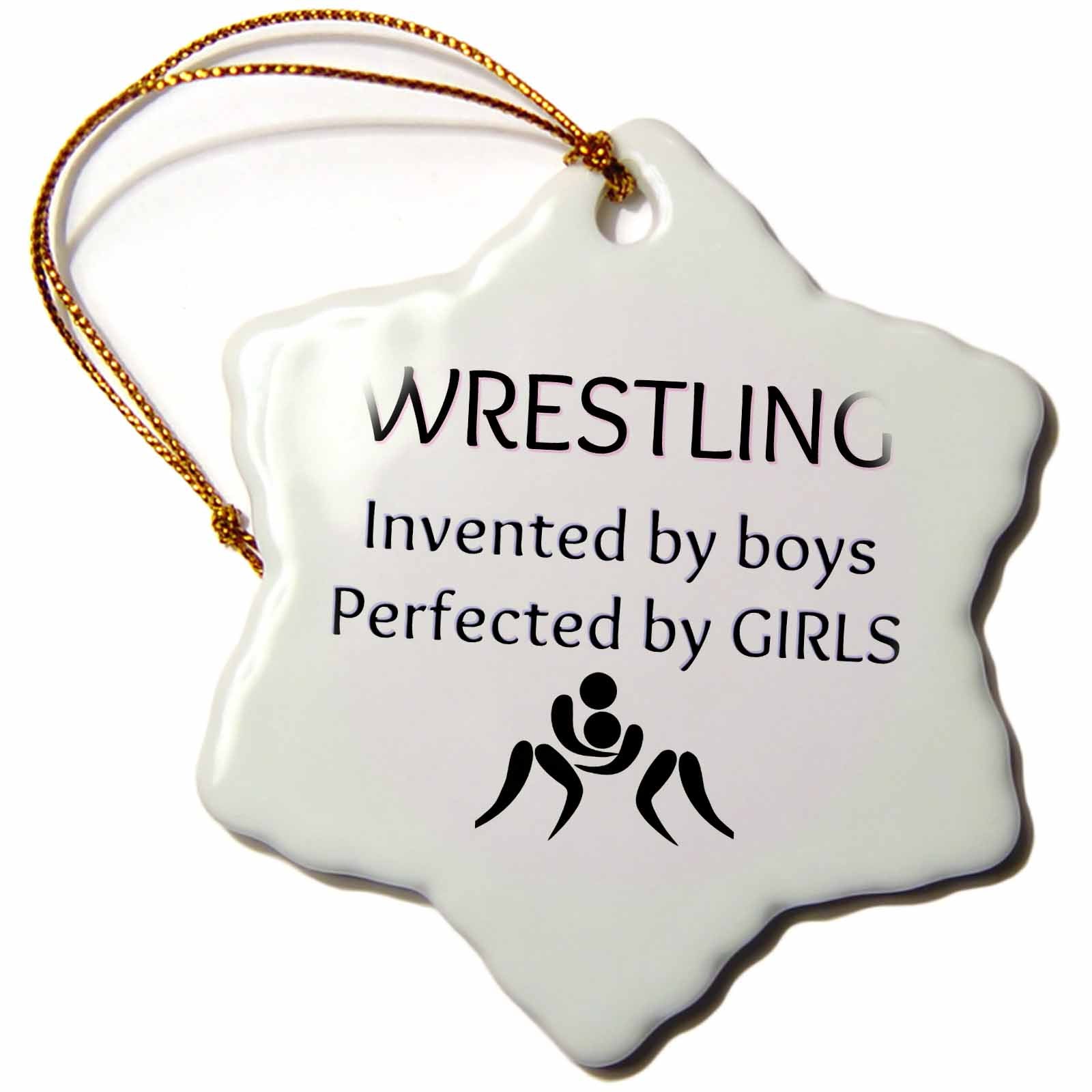 3dRose Image of Wrestling Invented by Boys Perfected by Girls - Ornaments (ORN_307989)