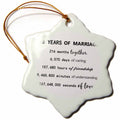 3dRose 18 Years of Marriage 18th Wedding Anniversary in Months Days Hours - Ornaments (ORN_318805)