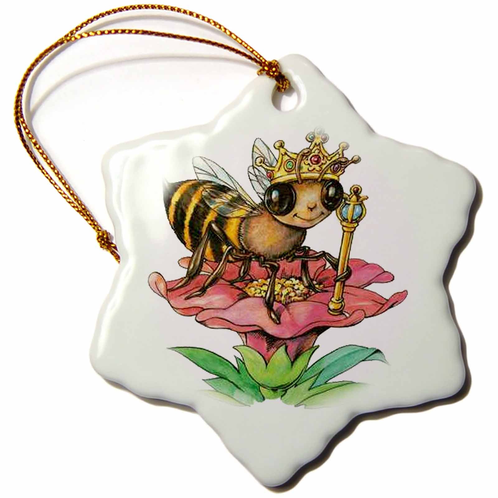 3dRose Insects - Bee The Queen - Ornaments (ORN_3306)