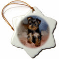 3dRose Dogs Toy Yorkie - Toy Yorkie Puppy - Ornaments (ORN_3868)