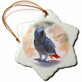 3dRose Birds - African Grey Parrot - Ornaments (ORN_4030)