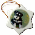3dRose Dogs Schnauzer - Miniature Schnauzer - Ornaments (ORN_4158)