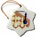 3dRose Florene Games - Chess Pieces with Word Checkmate - Ornaments (ORN_41707)