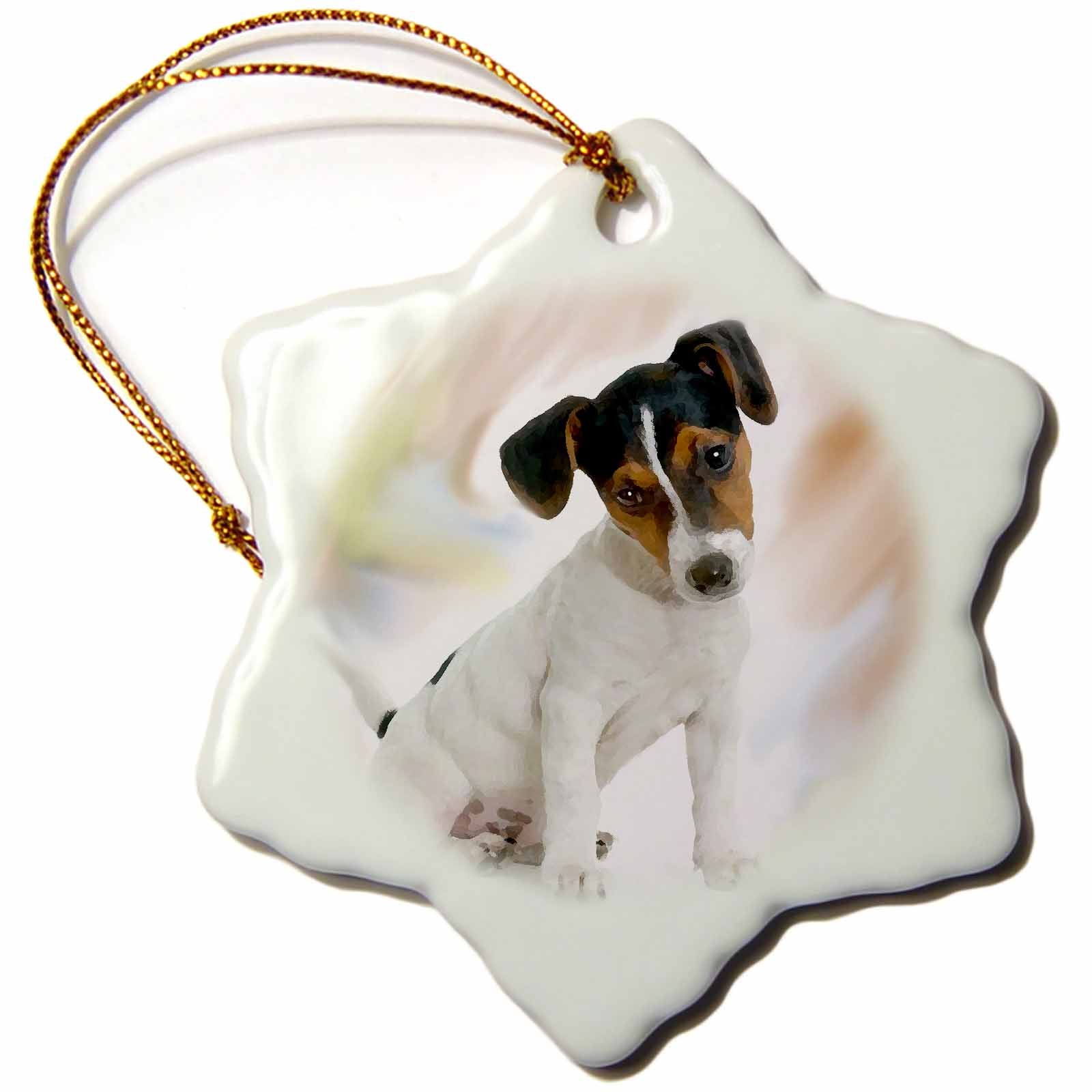 3dRose Dogs Jack Russell Terrier - Jack Russell Terrier - Ornaments (ORN_4236)