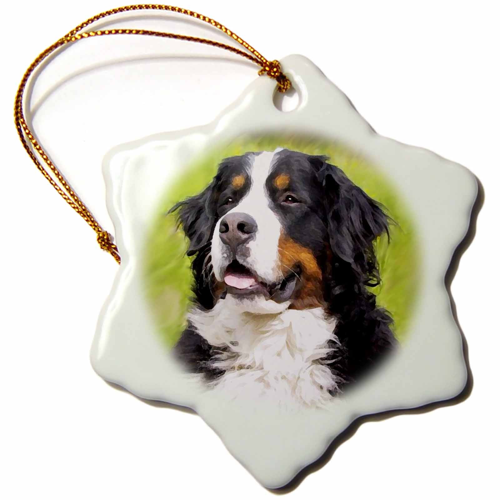 3dRose Dogs Bernese Mountain Dog - Bernese Mountain Dog - Ornaments (ORN_4402)