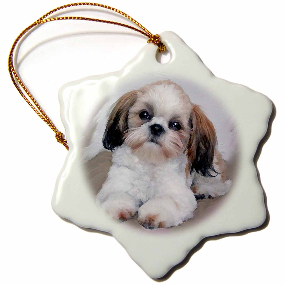 3dRose Dogs Shihtzu - Shih Tzu Puppy - Ornaments (ORN_4807)
