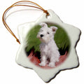3dRose Dogs Schnauzer - White Schnauzer - Ornaments (ORN_4826)
