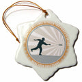 3dRose Perkins Designs Disc Golf - Make Your Shot Count - Frisbee disc Golf Graphic Design of Silhouette Player Throwing - Ornaments (ORN_52687)