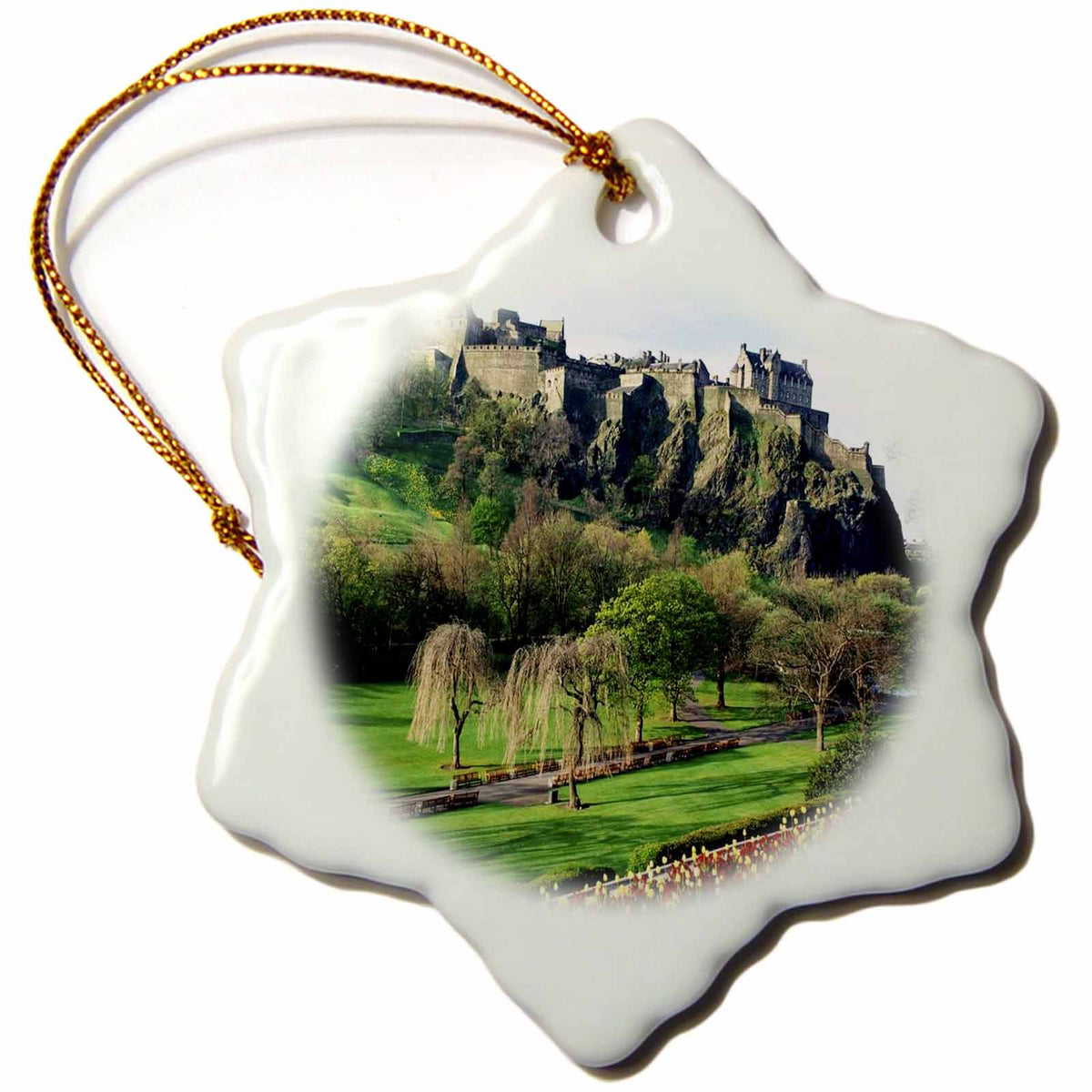 3dRose Florene Worlds Exotic Spots - Castle in Edinburgh Scotland - Ornaments (ORN_54126)
