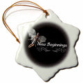 3dRose WhiteOak Art Designs-Fairies Say - New Beginnings - Ornaments (ORN_54599)