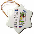 3dRose 777images Flags and Maps - North America - The flag of Belize in the outline map and name of the country of Belize - Ornaments (orn_55482)
