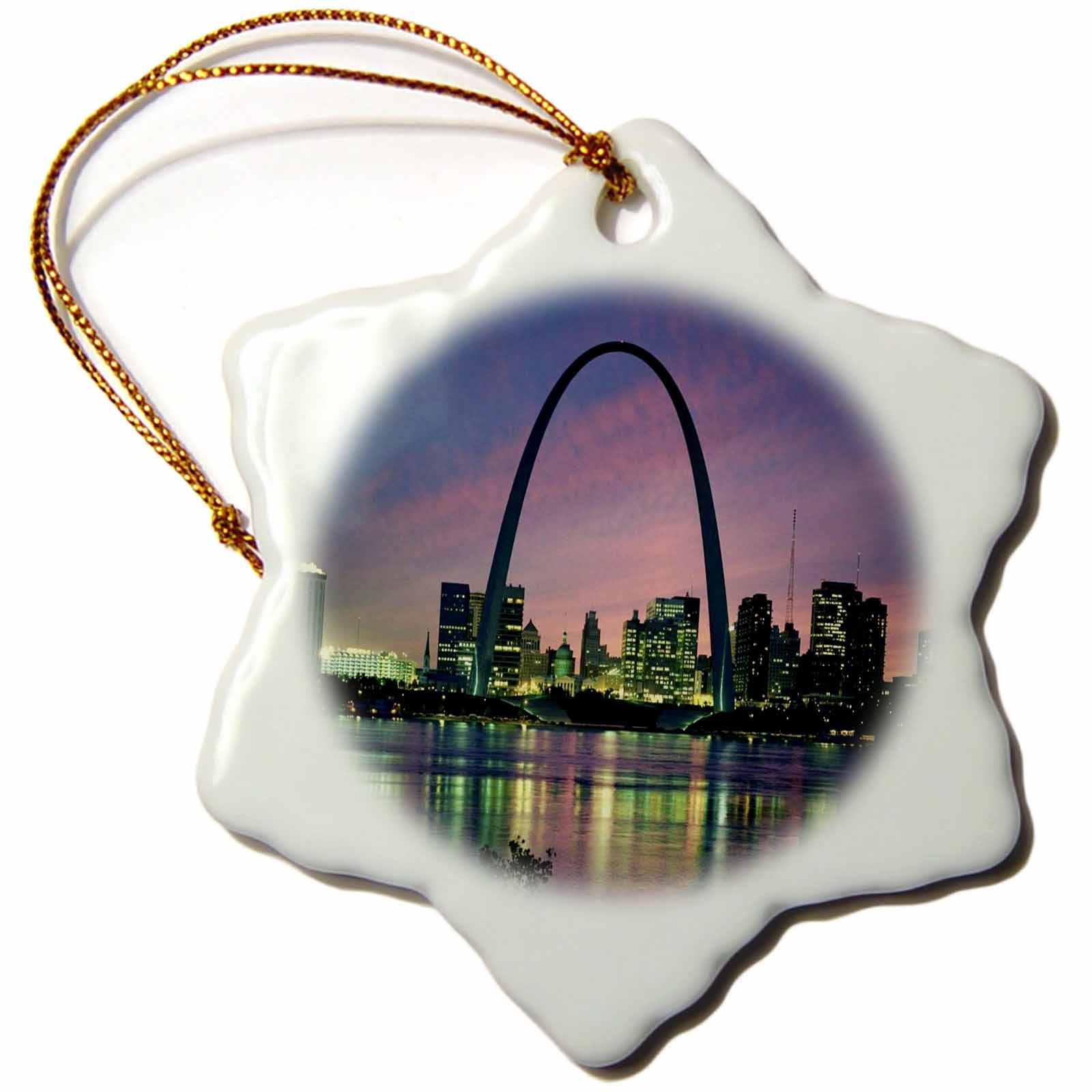 3dRose Florene America The Beautiful - St Louis Missouri Arch at Nite - Ornaments (ORN_56145)