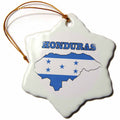 3dRose 777images Flags and Maps - North America - Honduran flag in the outline map and word Honduras - Ornaments (orn_58777)