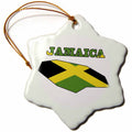 3dRose 777images Flags and Maps - North America - Jamaican Flag in The Outline map and Word Jamaica - Ornaments (ORN_58778)