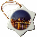 3dRose Sandy Mertens Ohio - Cincinnati Skyline at Night - Ornaments (ORN_61681)