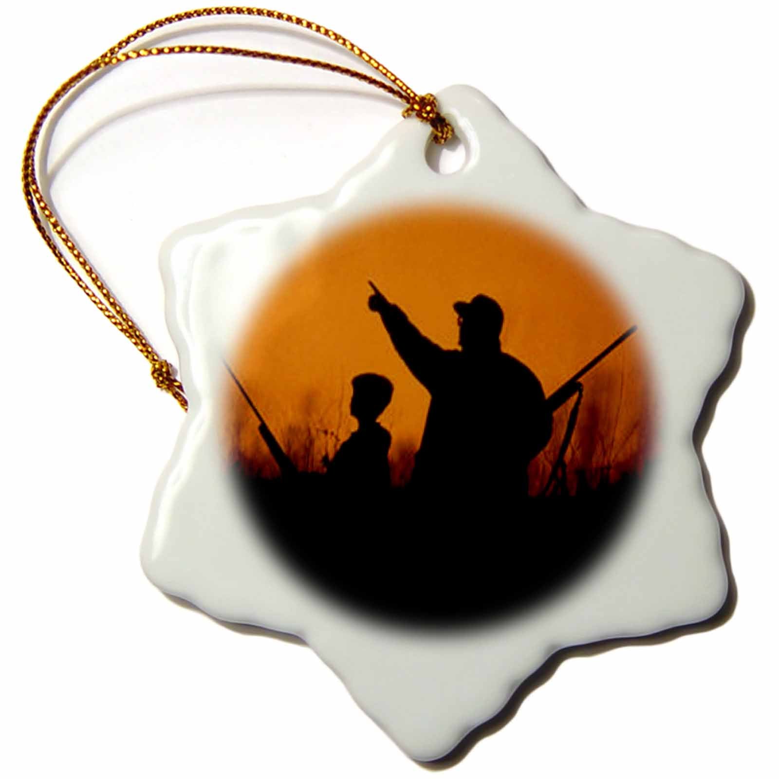 3dRose Sandy Mertens Father Designs - Father and Son Hunting - Ornaments (ORN_6250)