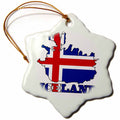 777images Flags and Maps - The Flag of Iceland in The Outline map of The Country and Name, Iceland - Ornaments