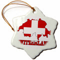 3dRose 777images Flags and Maps - The Flag of Switzerland in The Outline map of The Country and Name, Switzerland. - Ornaments (ORN_63210)