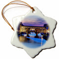 3dRose ToryAnne Collections Famous Landmarks - Florence, Italy Water and Bridge, Dusk - Ornaments (ORN_66290)