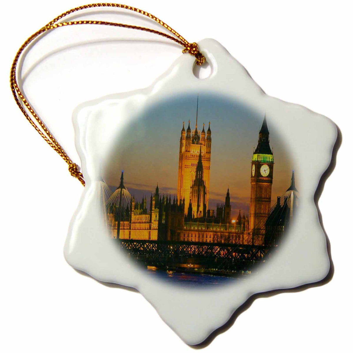 3dRose ToryAnne Collections Famous Landmarks - Big Ben, London, England Dusk - Ornaments (ORN_66293)