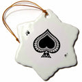 3dRose InspirationzStore Playing Cards - Ace of Spades Playing Card - Black Spade Suit - Gifts for Cards Game Players of Poker Bridge Games - Ornaments (ORN_76552)