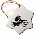 3dRose Taiche - Acrylic Painting - Motocross - Motocross- bike, off road,motorcross, motorcycle, motorx, radical, silhouette, tricks - Ornaments (orn_78777)