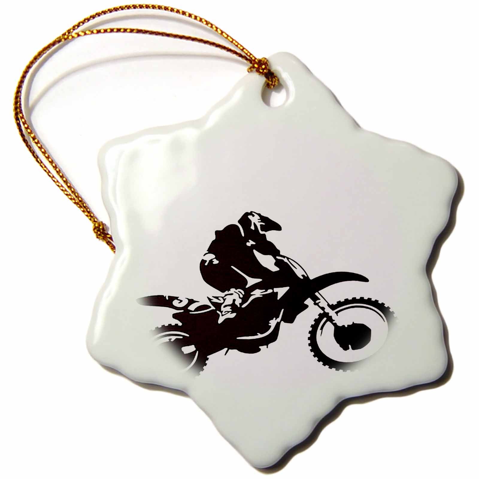 3dRose Taiche - Acrylic Painting - Motocross - Motocross- bike, off road,motorcross, motorcycle, motorx, radical, silhouette, tricks - Ornaments (orn_78777)