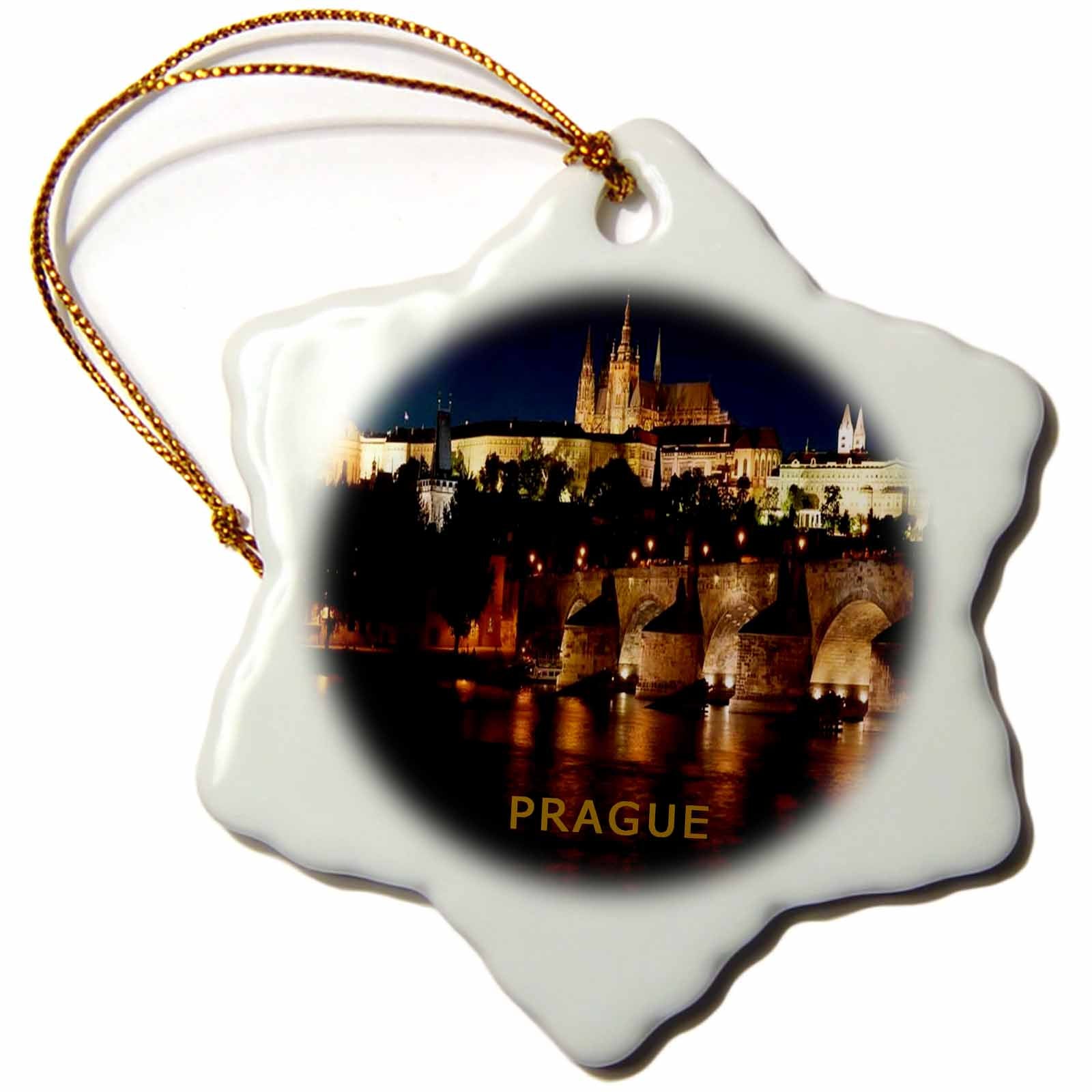 3dRose Florene Worlds Exotic Spots - Prague Czech Republic at Night - Ornaments (ORN_80864)