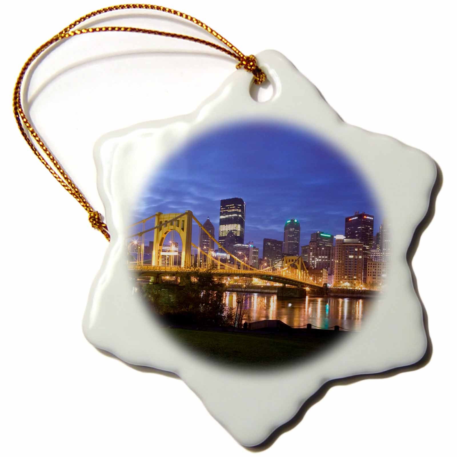 3dRose Danita Delimont - City Skylines - Pennsylvania, Pittsburgh City Skyline - US39 WBI0083 - Walter Bibikow - Ornaments (ORN_94229)