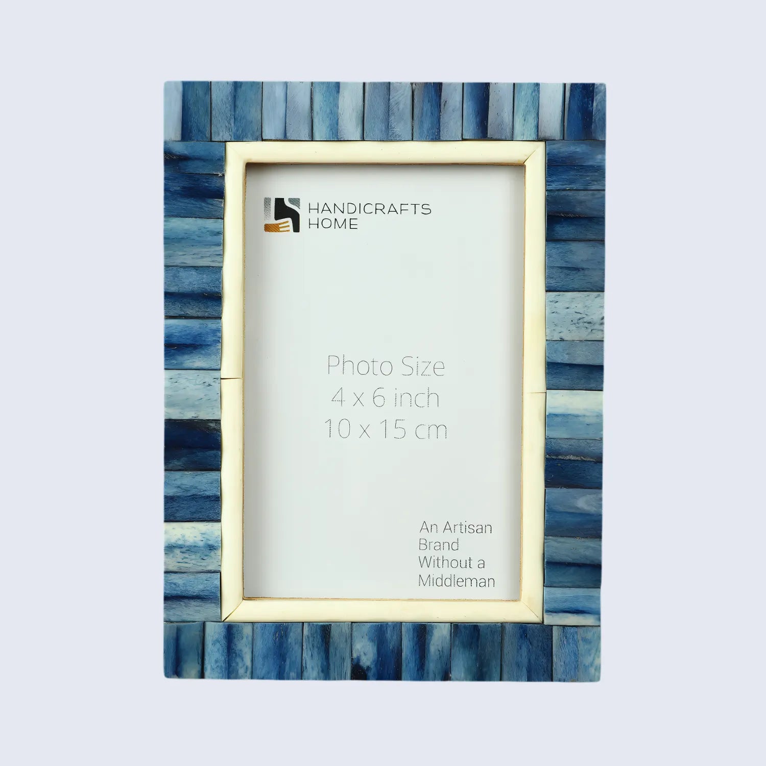 Picture Frame Ivory Ocean Collection Bone Inlay Blue – 4x6 & 5x7