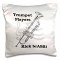 3dRose Music - Trumpet Players Kick brASS! - Pillow Cases (pc_1024)
