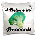 3dRose Dooni Designs I Believe In Designs - I Believe In Broccoli - Pillow Cases (pc_104875)
